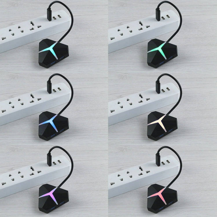 5Gbps Super Speed 4 Ports USB 3.0 HUB Adapter, Cable Length: about 20cm(Black)