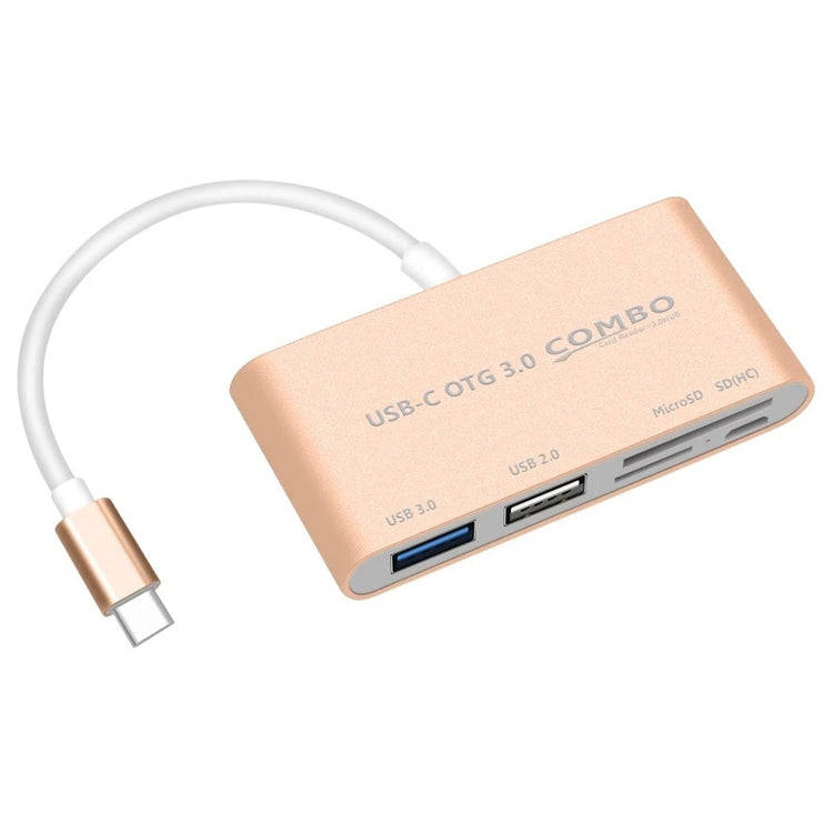 COMBO T-693 5 in 1 USB-C / Type-C to SD / TF / Micro SD Card Slot + USB 3.0 + USB 2.0Ports OTG HU...