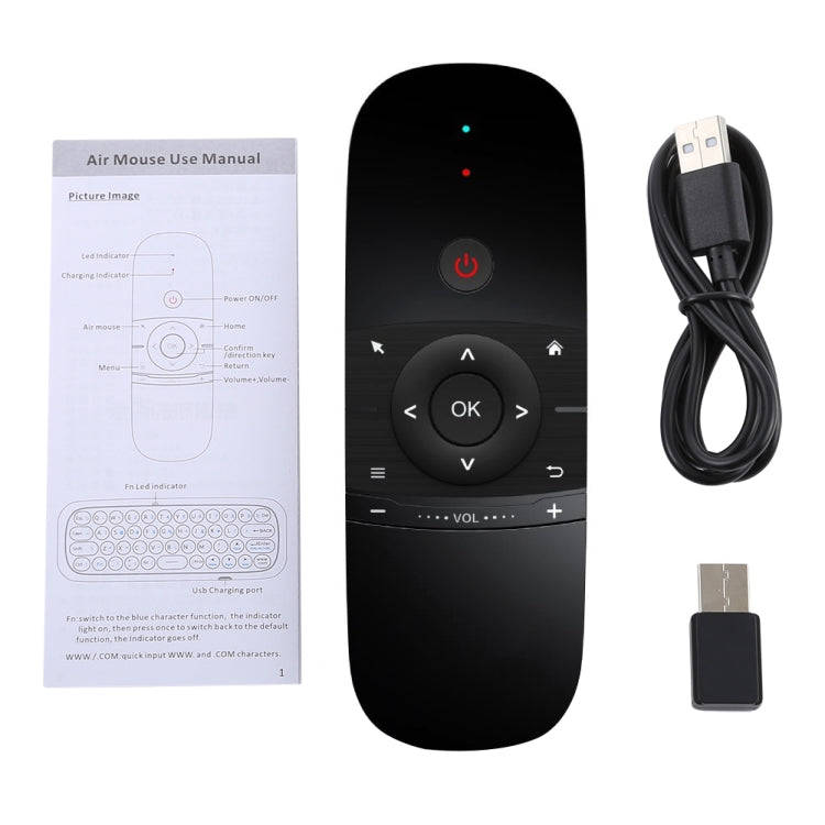 W1 Wireless QWERTY 57-Keys Keyboard 2.4G Air Mouse Remote Controller with LED Indicator for Andro...