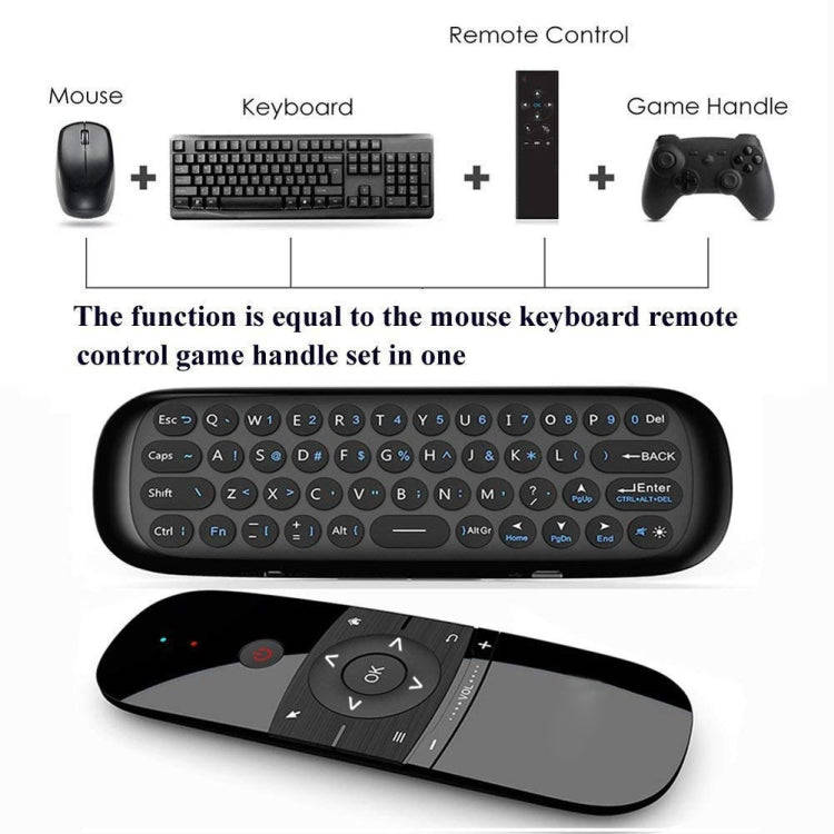 W1 Wireless QWERTY 57-Keys Keyboard 2.4G Air Mouse Remote Controller with LED Indicator for Andro...