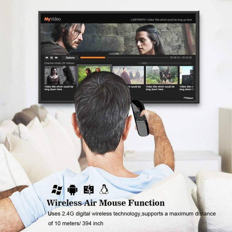W1 Wireless QWERTY 57-Keys Keyboard 2.4G Air Mouse Remote Controller with LED Indicator for Andro...