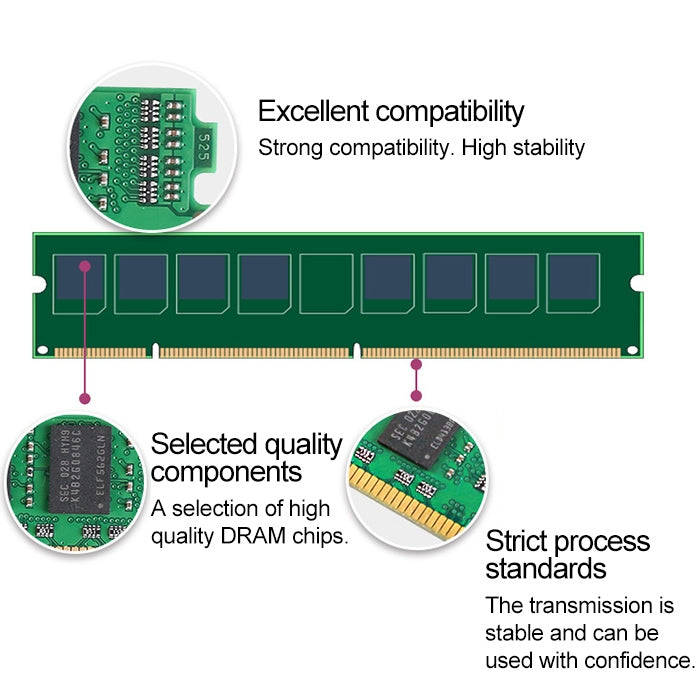 JingHai 1.5V DDR3 1333 / 1600MHz 8GB Memory RAM Module for Desktop PC