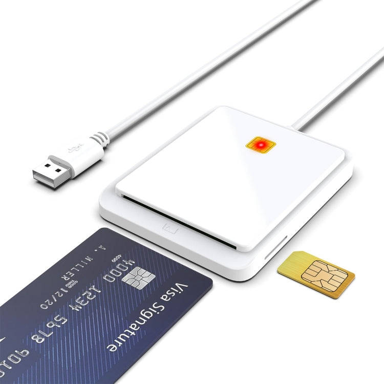 Rocketek CR317 USB 2.0 SIM  / ID / CAC Smart Card 2 in 1 Card Reader (White)