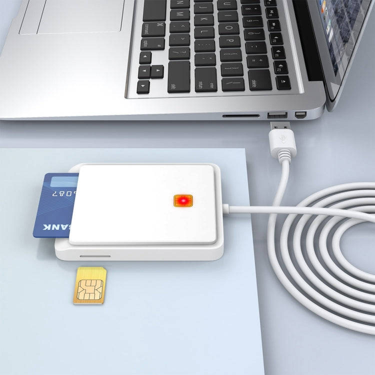 Rocketek CR317 USB 2.0 SIM  / ID / CAC Smart Card 2 in 1 Card Reader (White)