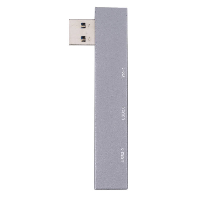 889C USB Male to USB 2.0+USB 3.0+USB-C/Type-C Female Adapter(Gray)