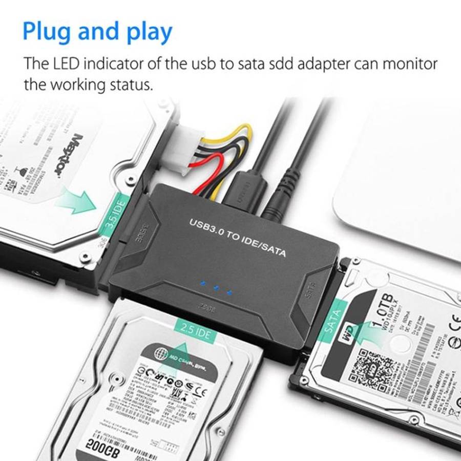 SATA / IDE to USB 3.0 Adapter 2.5 / 3.5 Inch Hard Drive Adapter Cable Converter, US Plug