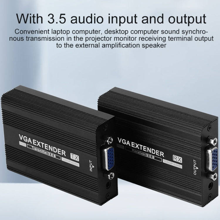 Measy VGA1815 VGA Extender Transmitter and Receiver Converter, POE Single Power Supply, Transmiss...