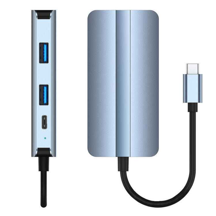 BYL-2106 7 in 1 USB-C / Type-C to USB Docking Station HUB Adapter (Silver)