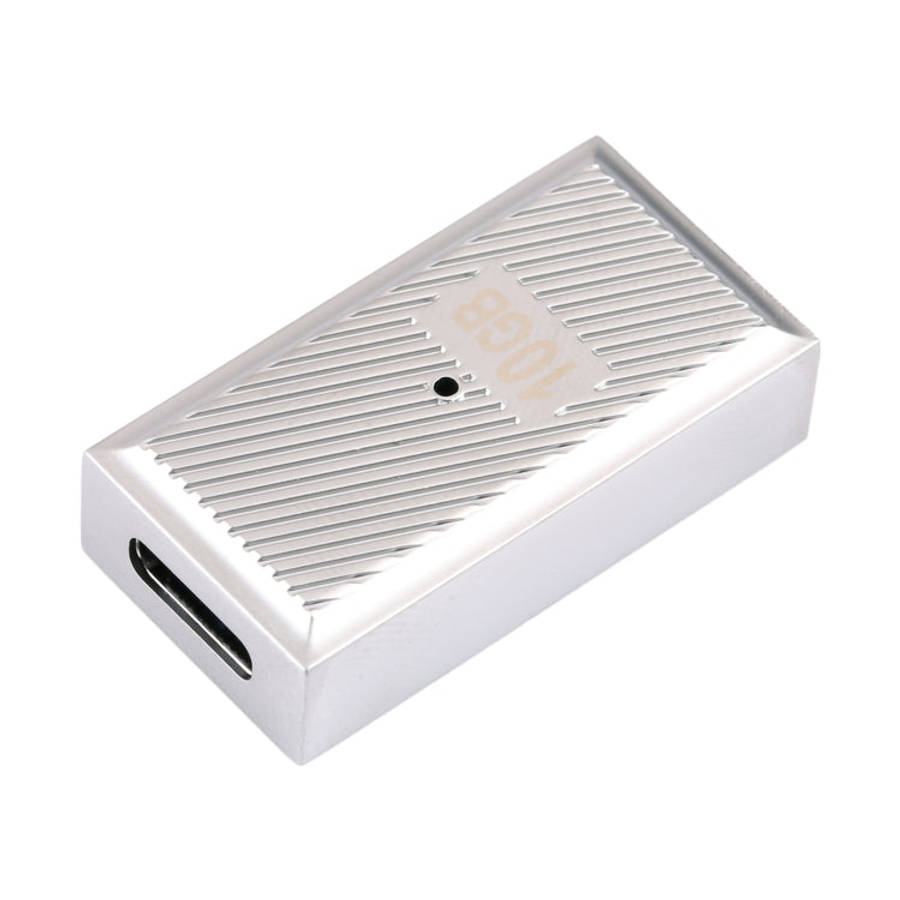 USB Female to USB-C / Type-C Female 10 Gbps Straight Charging Adapter (Silver)