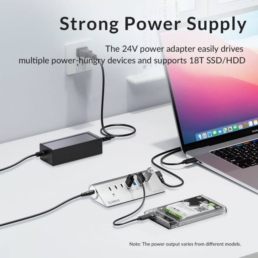 ORICO M3CU2 Aluminum Alloy 4-Port Type-C And USB 3.2 Gen2 10Gbps HUB(Silver)