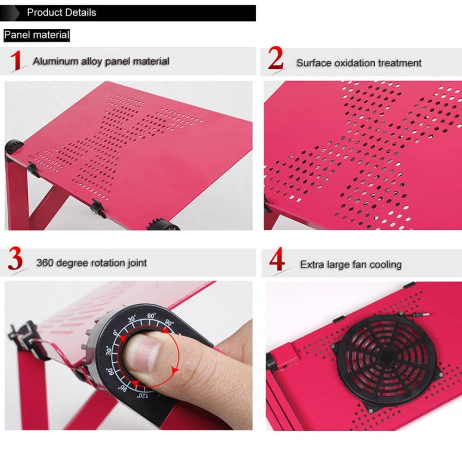Portable 360 Degree Adjustable Foldable Aluminium Alloy Desk Stand with Cool Fans & Mouse Pad for...