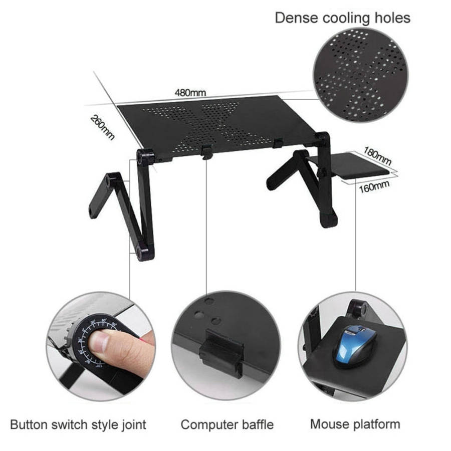 Portable 360 Degree Adjustable Foldable Aluminium Alloy Desk Stand with Mouse Pad for Laptop / No...