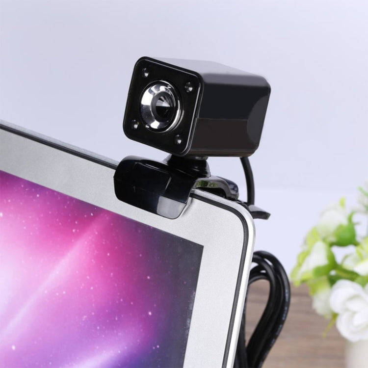 A862 360 Degree Rotatable 480P WebCam USB Wire Camera with Microphone & 4 LED lights for Desktop ...