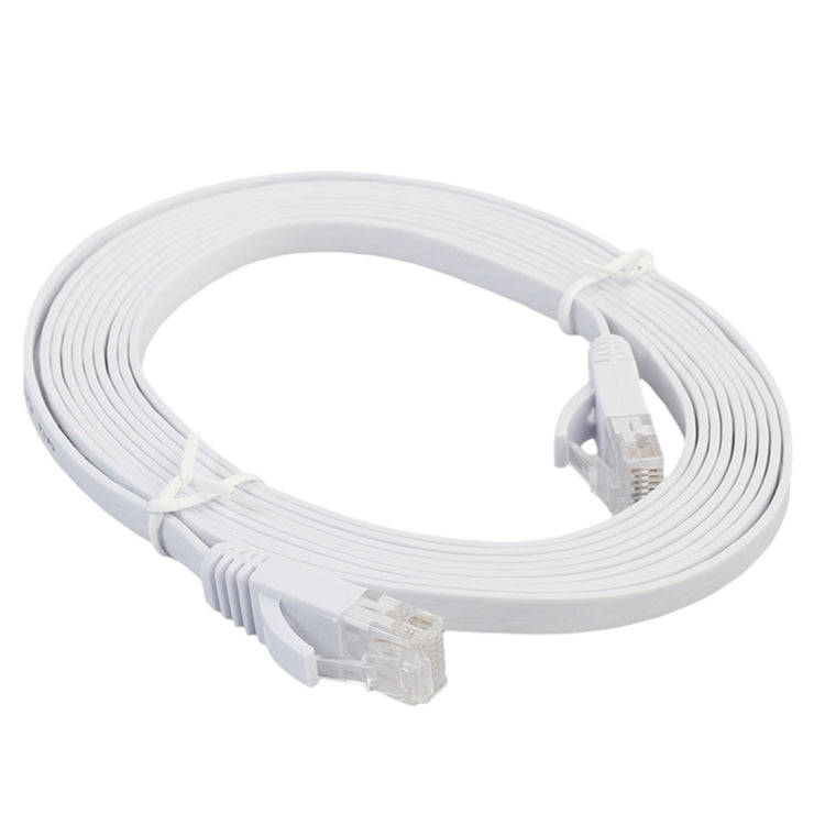 2m CAT6 Ultra-thin Flat Ethernet Network LAN Cable, Patch Lead RJ45 (White)