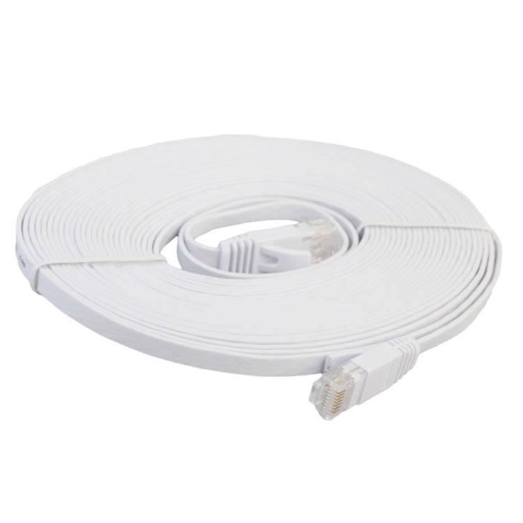8m CAT6 Ultra-thin Flat Ethernet Network LAN Cable, Patch Lead RJ45 (White)