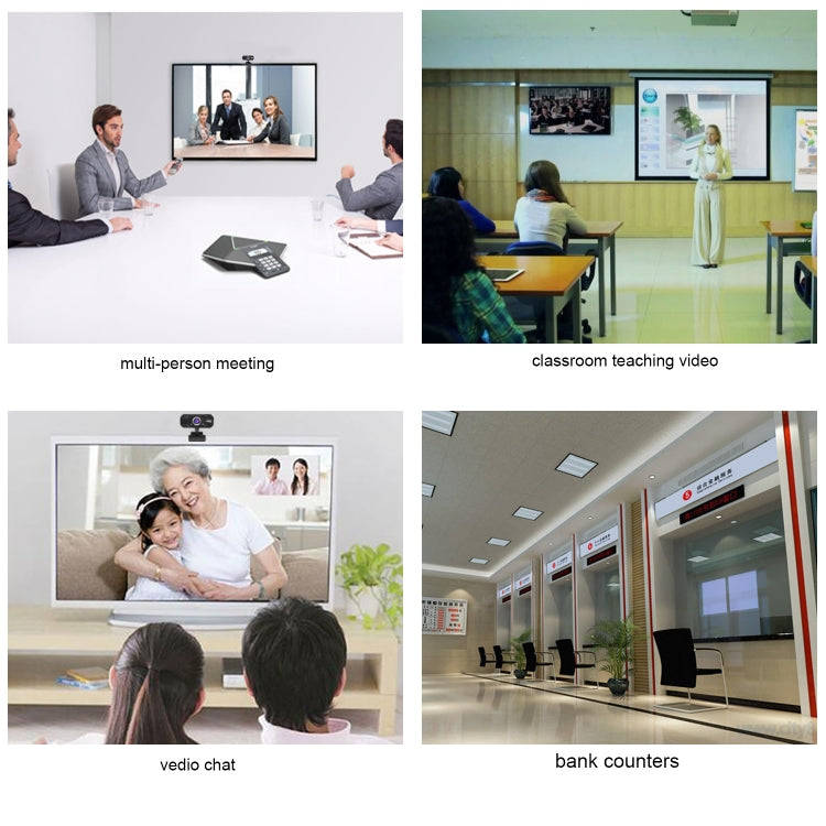 HXSJ S50 30fps 100 Megapixel 720P HD Webcam for Desktop / Laptop / Smart TV, with 10m Sound Absor...