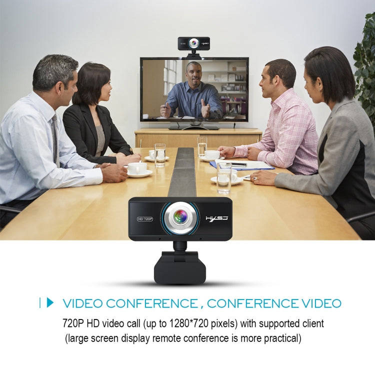 HXSJ S90 30fps 1 Megapixel 720P HD Webcam for Desktop / Laptop / Android TV, with 8m Sound Absorb...