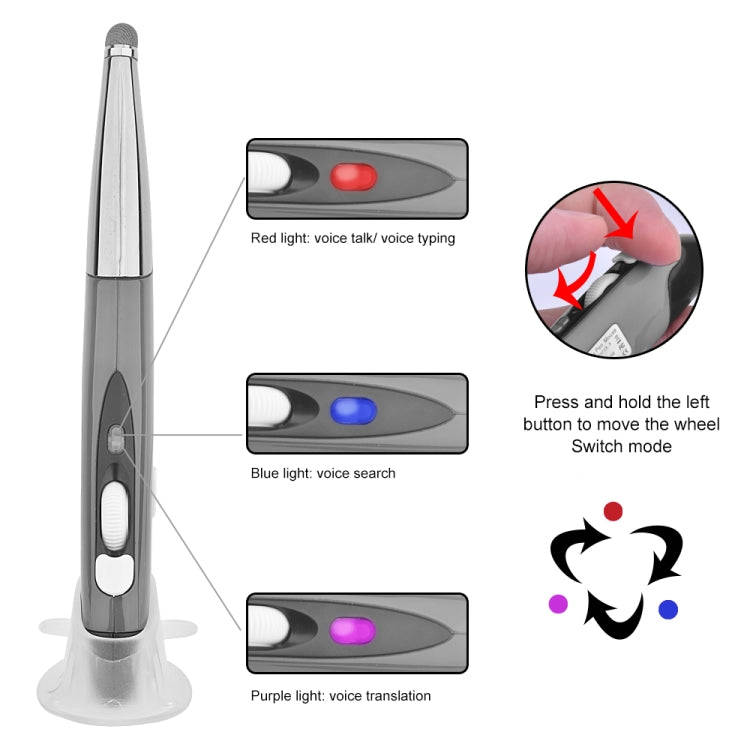 PR-06S 4-keys Smart Wireless Optical Mouse with Stylus Pen Function, Support Voice Operation / Tr...