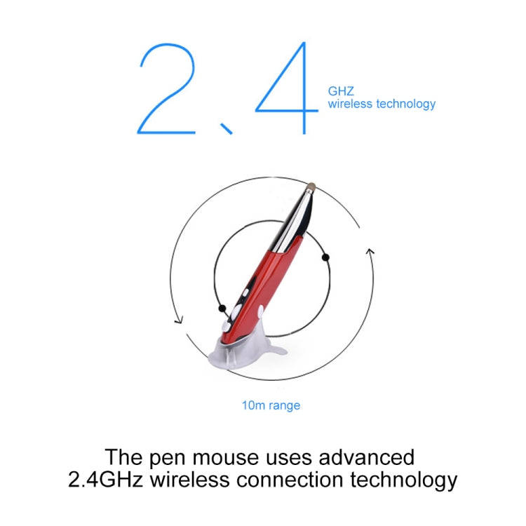 PR-06 4-keys Smart Wireless Optical Mouse with Stylus Pen Function (Red)