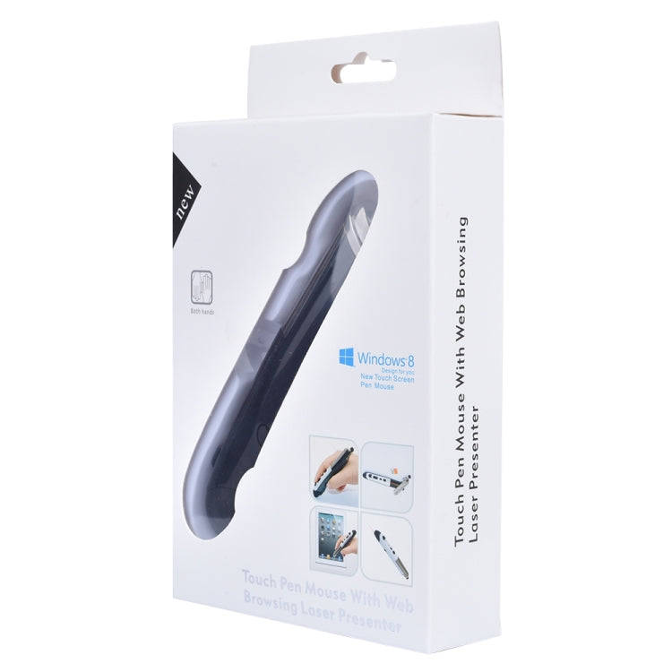 PR-08 6-keys Smart Wireless Optical Mouse with Stylus Pen & Laser Function (Black)