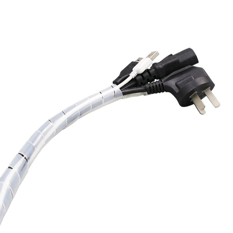 9m PE Spiral Pipes Wire Winding Organizer Tidy Tube, Nominal Diameter: 10mm(White)