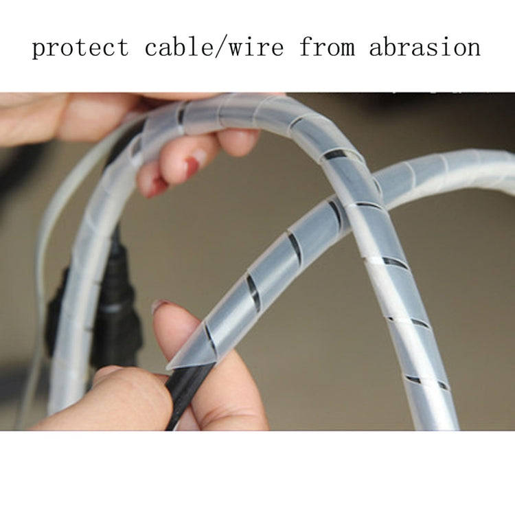 9m PE Spiral Pipes Wire Winding Organizer Tidy Tube, Nominal Diameter: 10mm(White)