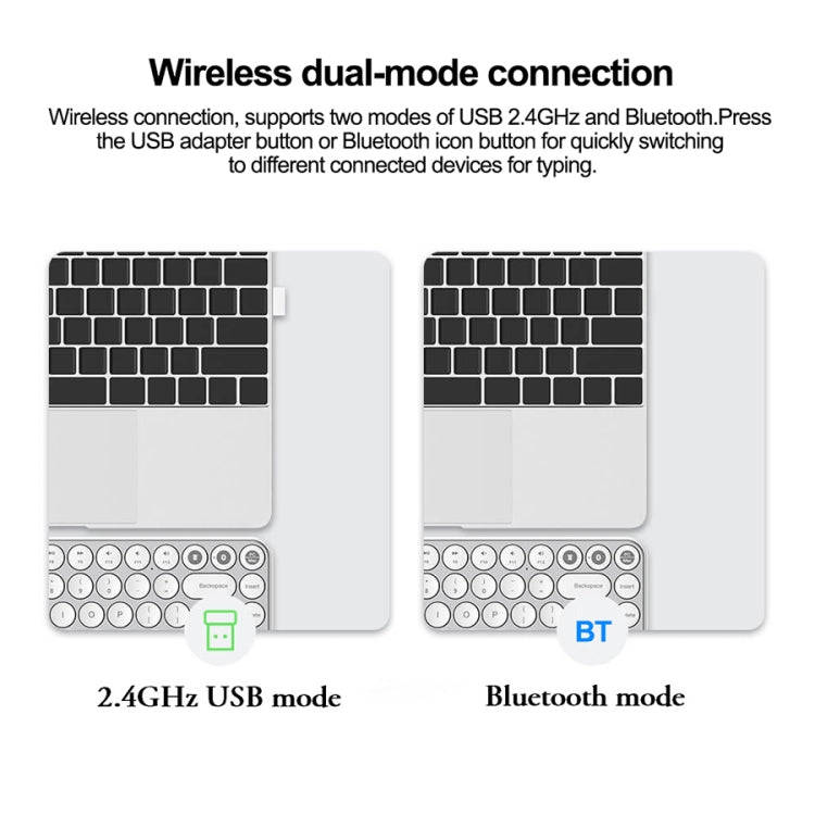 Original Xiaomi Youpin MIIIW 85 Keys 2.4GHz Mini Bluetooth Dual-Mode Wireless Keyboard(White)