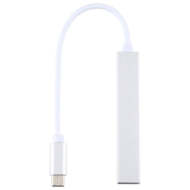 T-818 4 x USB 3.0 to USB-C / Type-C HUB Adapter (Silver)