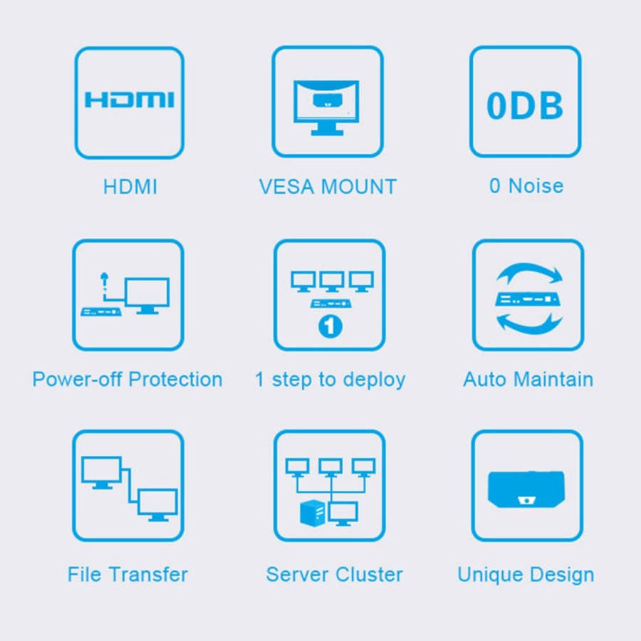Zero Client R1 Mini PC, CORTEX QUAD A9 Quad Core up to 1.6GHz, RAM: 1GB, ROM: 8GB, Support HDMI, ...
