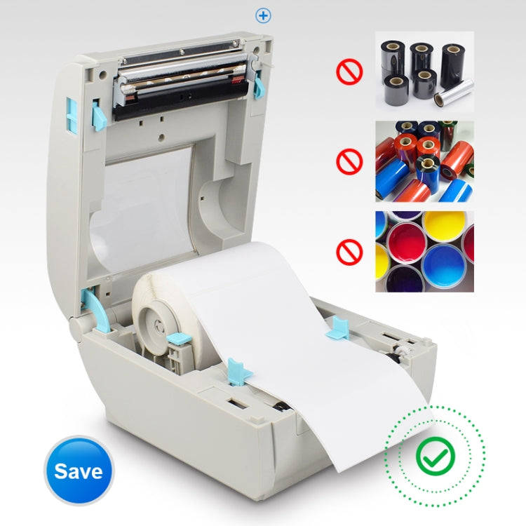 POS-9210 110mm USB POS Receipt Thermal Printer Express Delivery Barcode Label Printer, EU Plug(Wh...