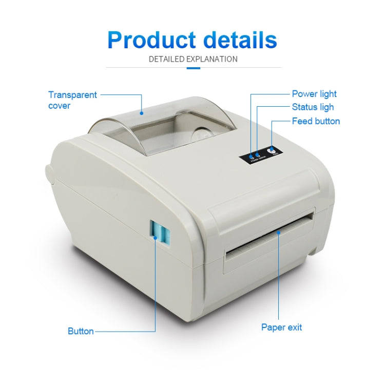 POS-9210 110mm USB +  Bluetooth POS Receipt Thermal Printer Express Delivery Barcode Label Printe...
