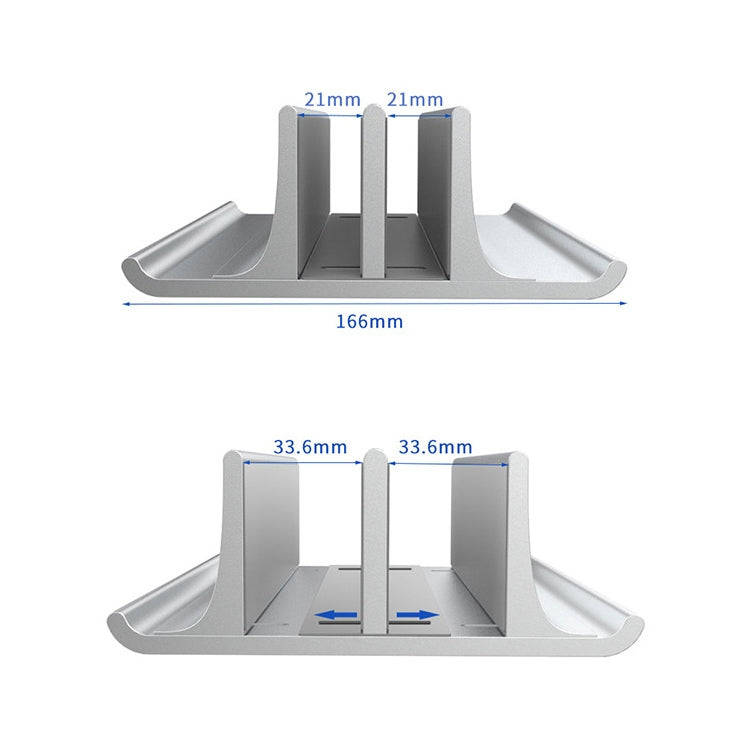 Universal Portable Aluminum Alloy Double Slot Width Adjustable Laptop Vertical Storage Stand Base...