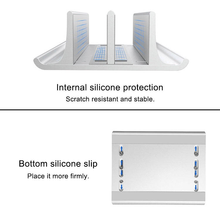 Universal Portable Aluminum Alloy Double Slot Width Adjustable Laptop Vertical Storage Stand Base...