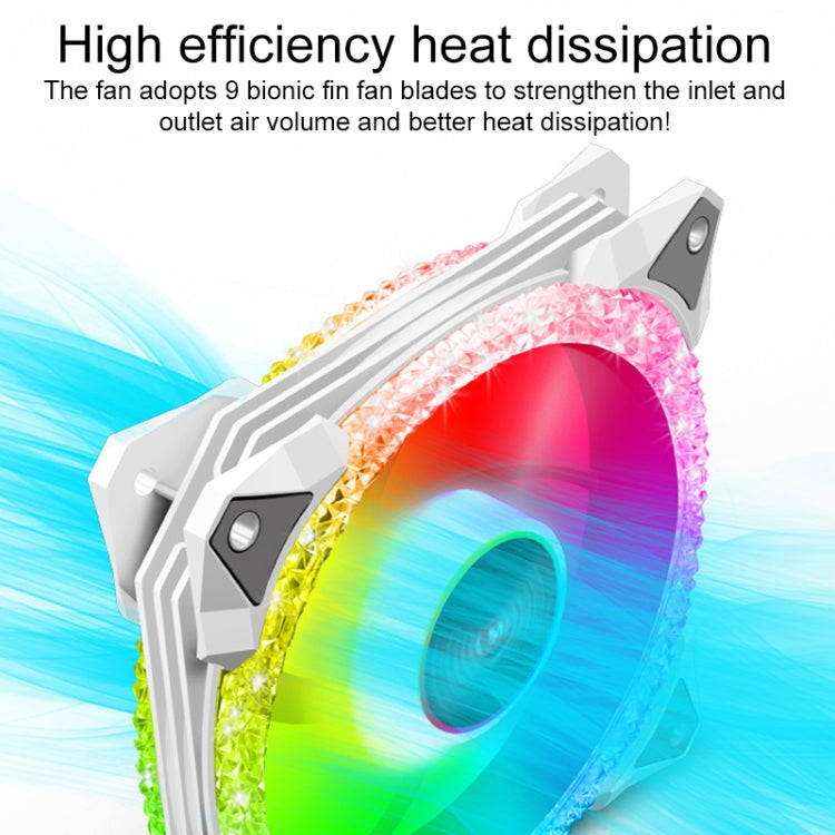 COOLMOON AS2 PWM Controlled Cooling Fan 12CM Dual-aperture Computer Water Cooling ARGB Chassis Fa...