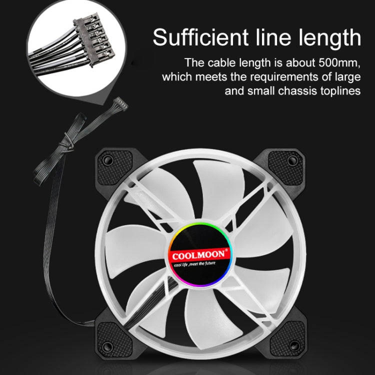 COOLMOON CM-JD1 Jade Ring RGB Case Cooler (Black)