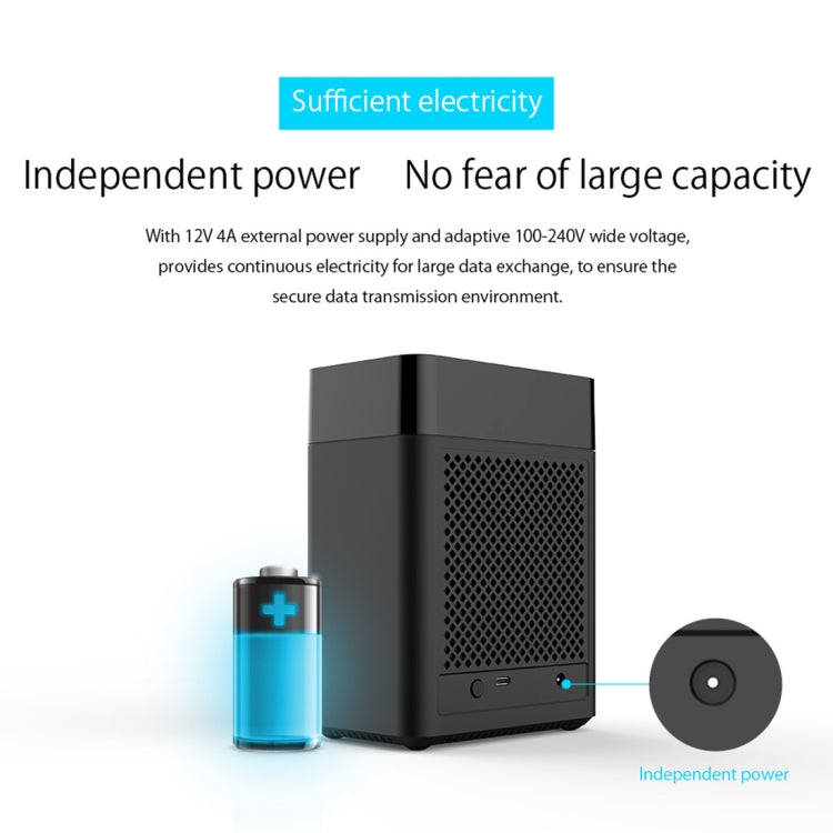 ORICO DS200C3 3.5 inch 2 Bay Magnetic-type USB-C / Type-C Hard Drive Enclosure with Blue LED Indi...