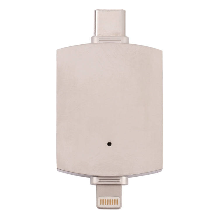 4 In 1 Type-C / USB-C + 8 Pin + Dual USB Multi-function Adapter with Dual OTG Function
