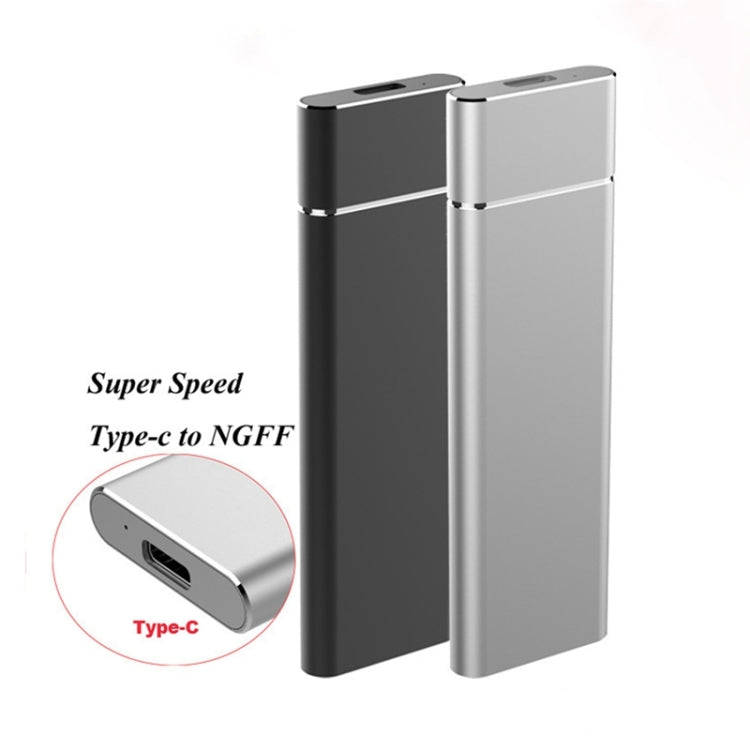 M.2 NGFF to USB-C / Type-C USB 3.1 Interface Aluminum Alloy SSD Enclosure(Black)