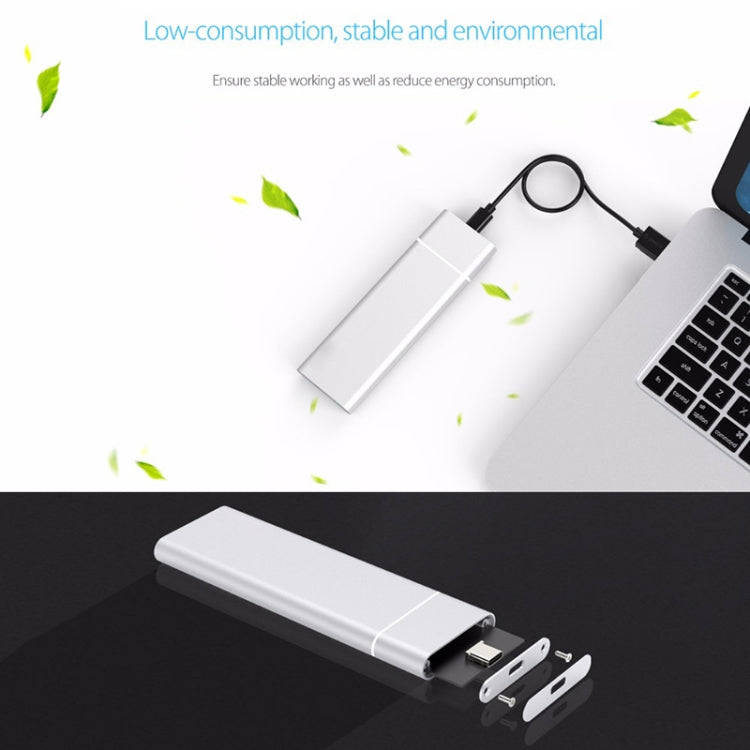 M.2 NGFF to USB-C / Type-C USB 3.1 Interface Aluminum Alloy SSD Enclosure(Black)