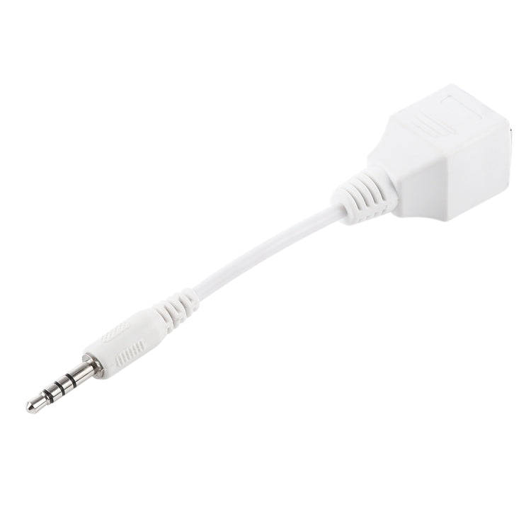 CAT5 RJ45 Socket to 3.5mm 4 Pole Male Plug Audio Ethernet LAN Network Adapter, Total Length: abou...