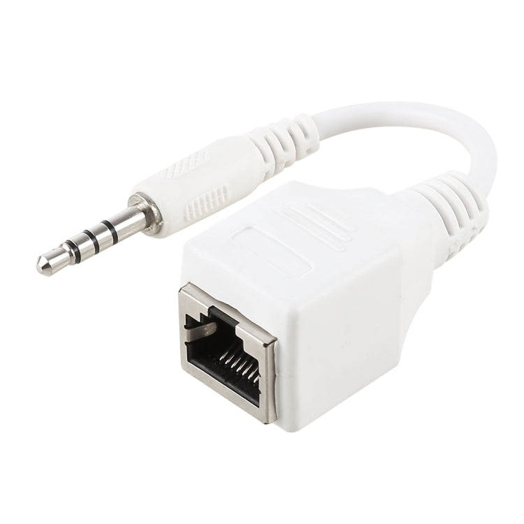 CAT5 RJ45 Socket to 3.5mm 4 Pole Male Plug Audio Ethernet LAN Network Adapter, Total Length: abou...