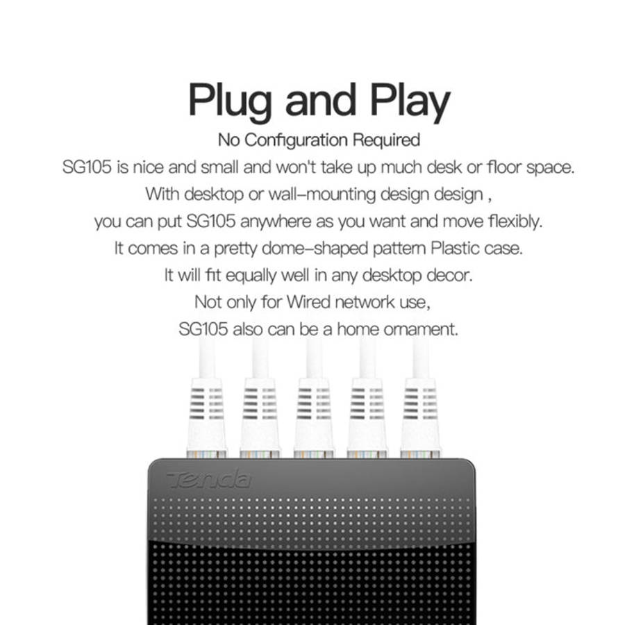 Tenda SG105 Mini 5 Ports 1000Mpbs Fast Gigabit Ethernet Network Switch  LAN HUB