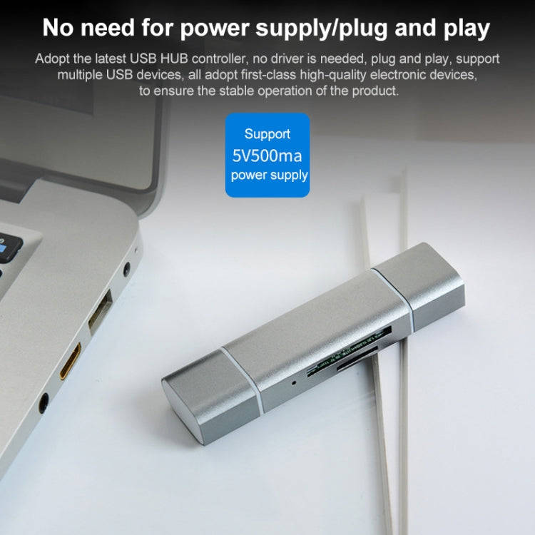 H82 USB-C / Type-C to USB 3.0 + Micro USB Ports OTG SD / TF Card Reader