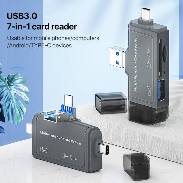 7 In 1 USB 3.0 Card Reader (Black)