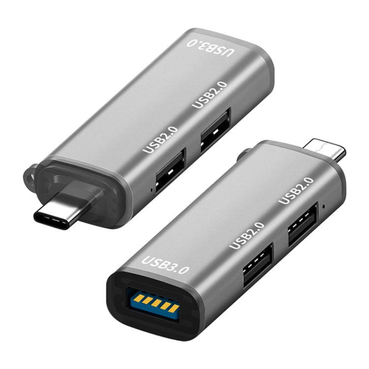 ADS-302C 3 In 1 Multi-function Type-C / USB-C HUB Docking Station (Silver Grey)