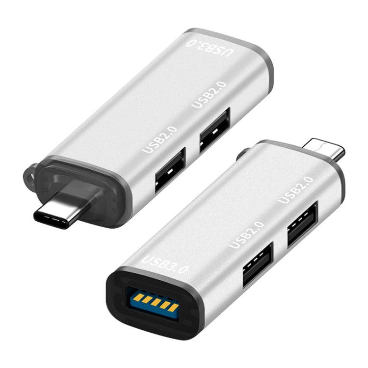 ADS-302C 3 In 1 Multi-function Type-C / USB-C HUB Docking Station (Silver)