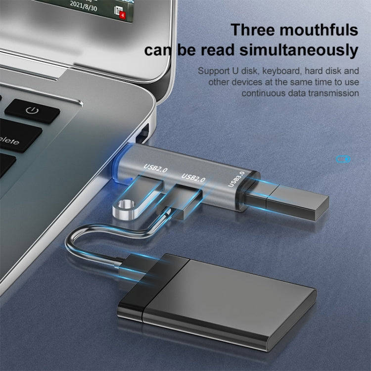 ADS-302C 3 In 1 Multi-function Type-C / USB-C HUB Docking Station (Silver Grey)