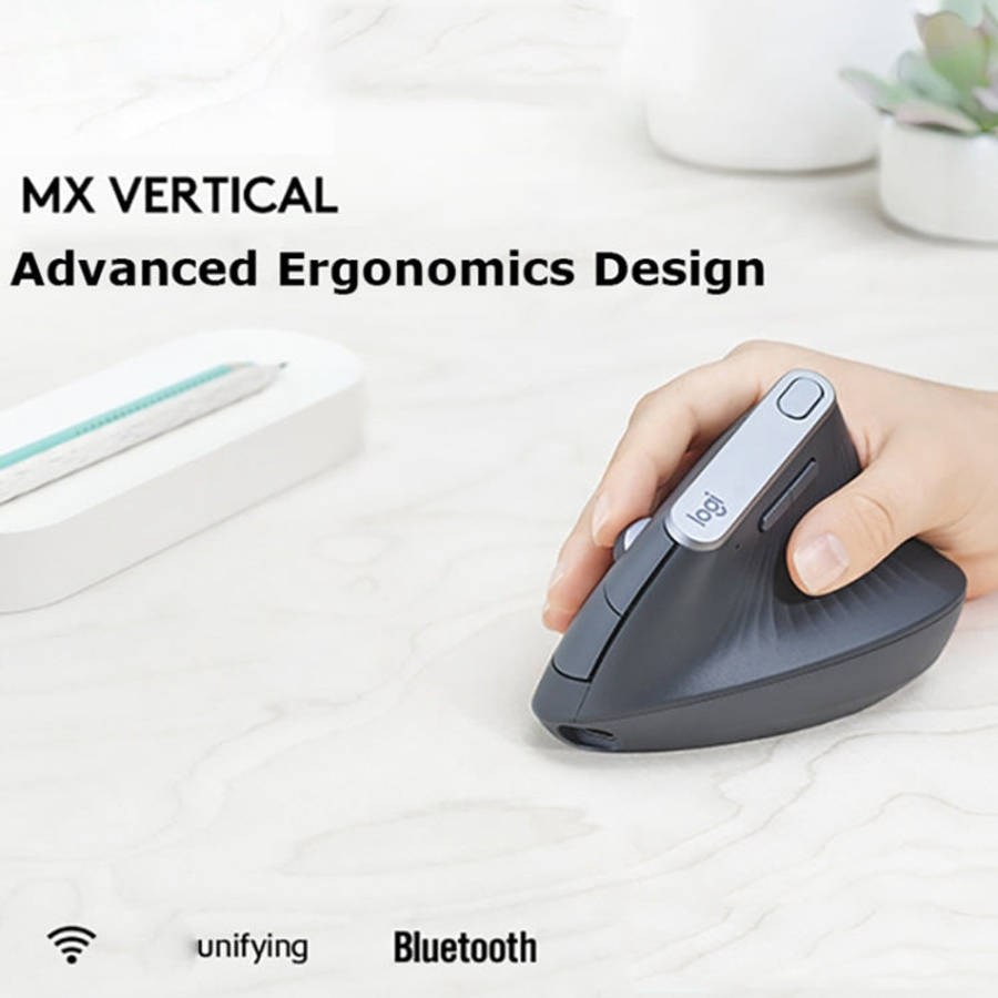 Logitech MX Vertical 4000DPI USB-C / Type-C + Unifying + Bluetooth Three-mode Ergonomic Wireless ...
