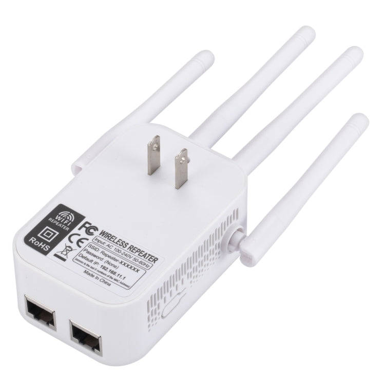 SM-010 Four-antenna 300M Repeater WiFi Wireless Router (US Plug)