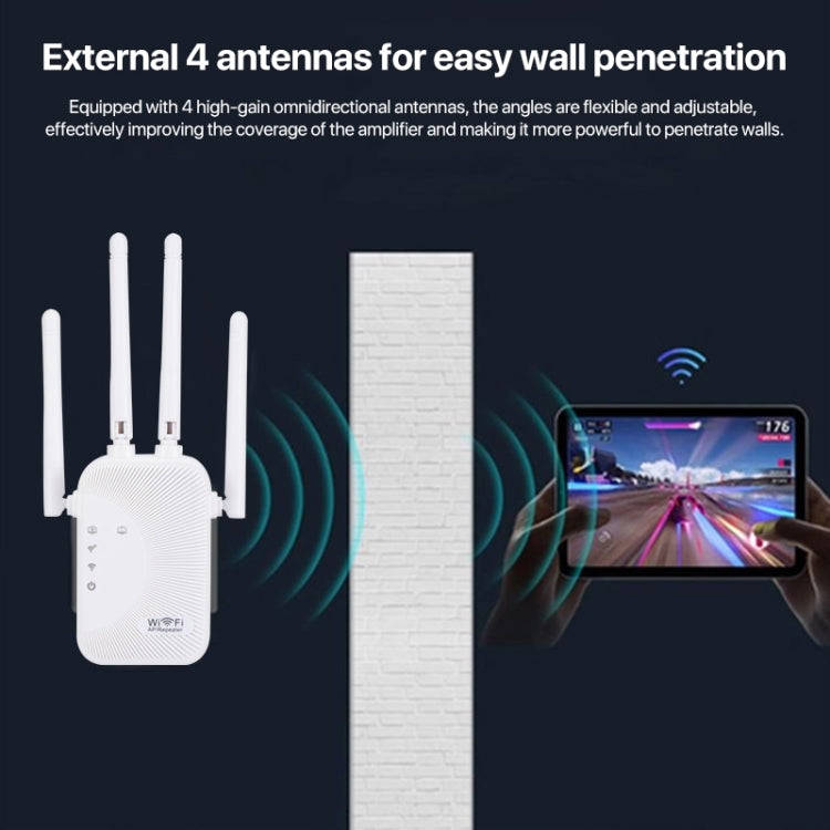 SM-010 Four-antenna 300M Repeater WiFi Wireless Router (US Plug)